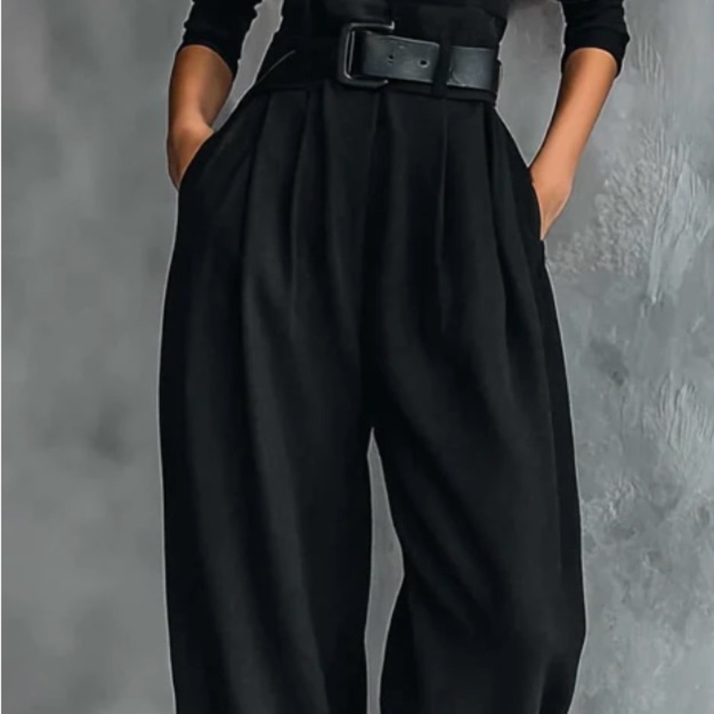 Chic Black Wide Leg Pants Set